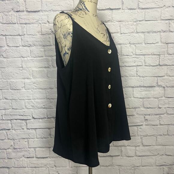 White Birch Black Cami With Buttons - Picture 7 of 8